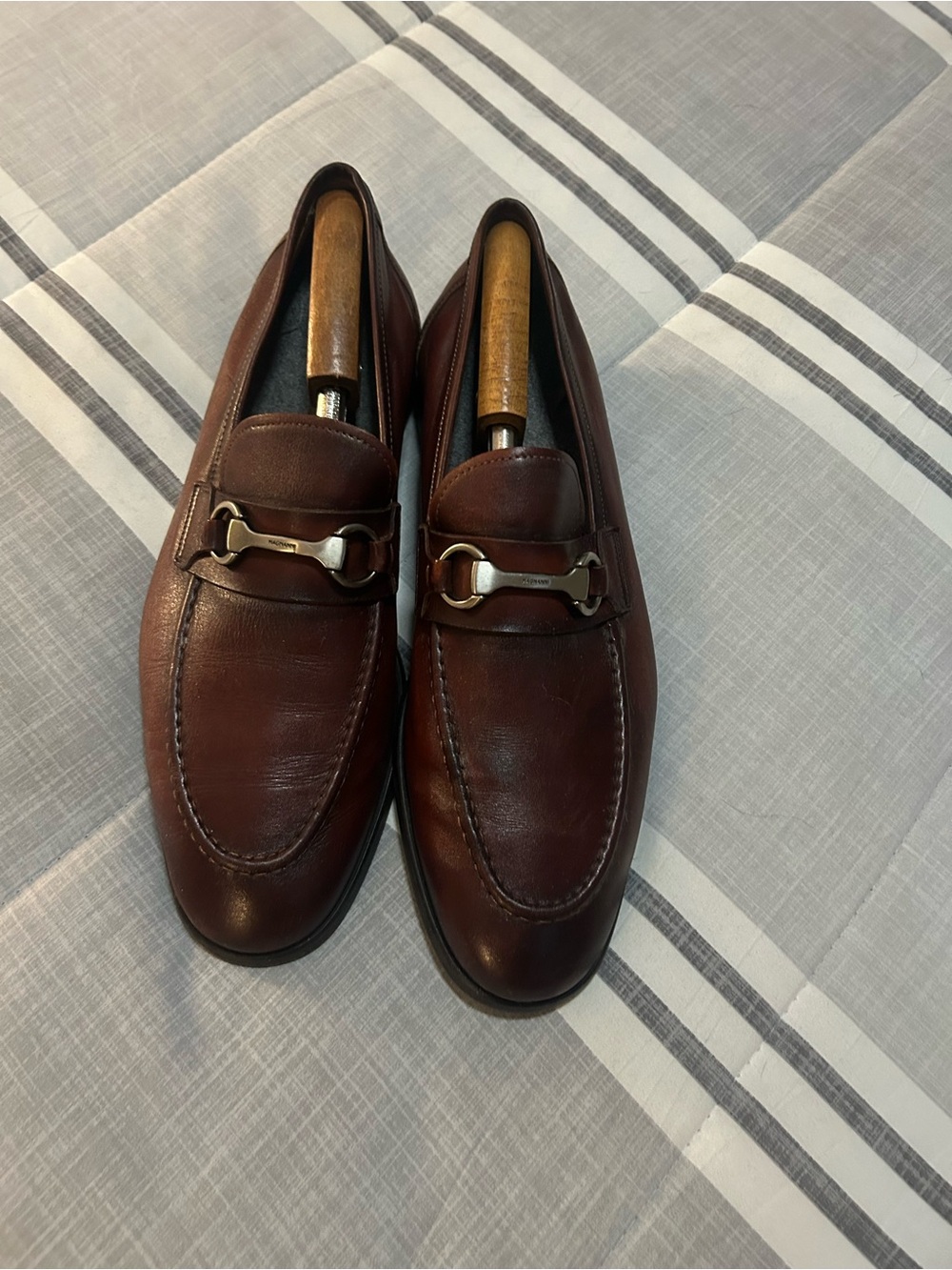 Magnanni Leather Bit Loafers Chestnut Brown